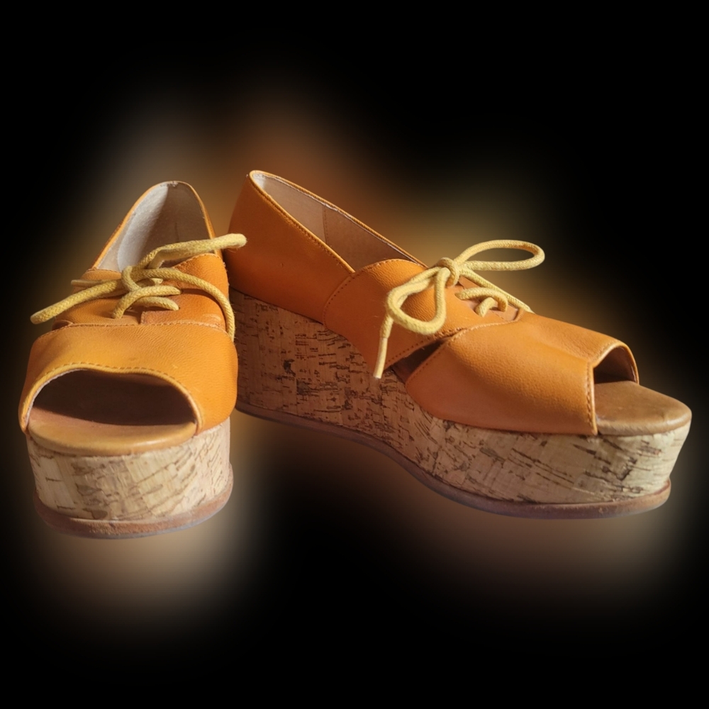 Vibrant Yellow Wedge Shoes with Stylish Design